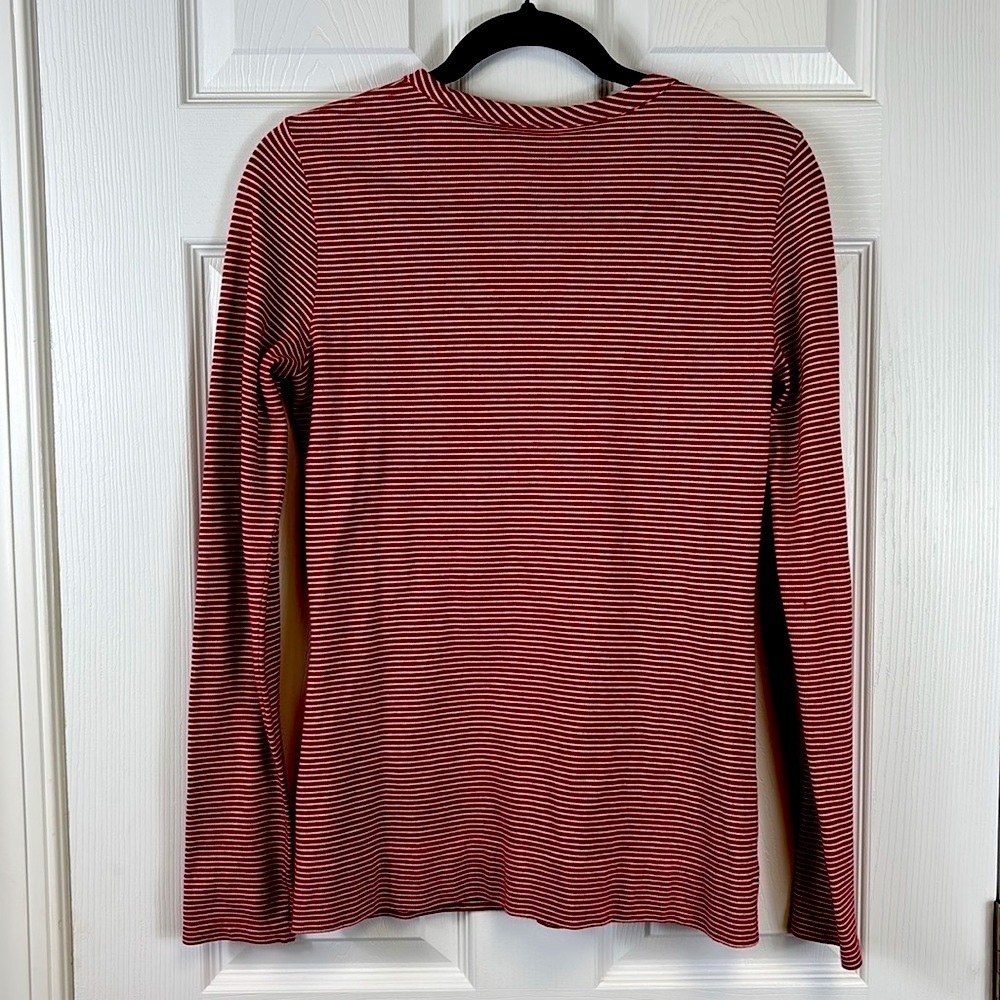 Lacoste red and white striped cardigan sz 36 - Picture 8 of 8